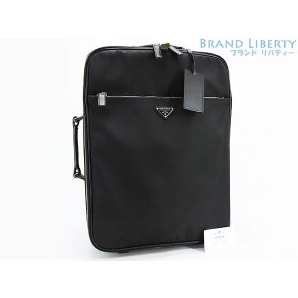 Prada Saffiano carry on suitcase travel bag trolley Nero Black